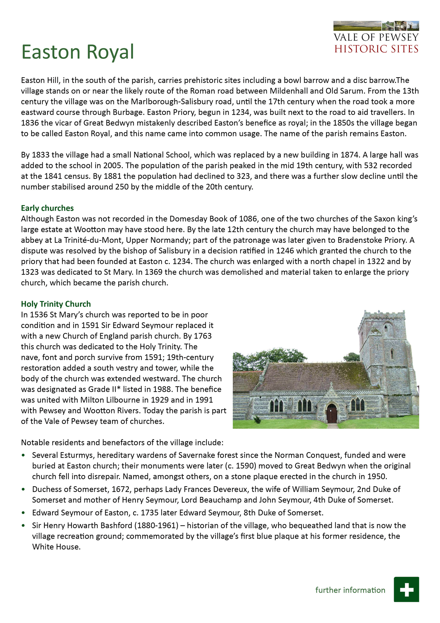 Easton Royal Visit Pewsey Vale